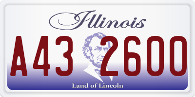IL license plate A432600