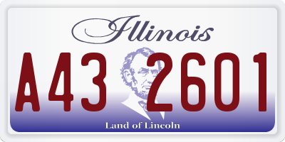 IL license plate A432601