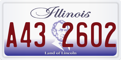 IL license plate A432602