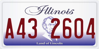 IL license plate A432604
