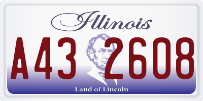 IL license plate A432608
