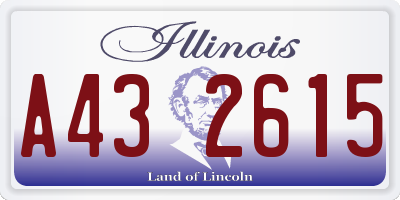 IL license plate A432615