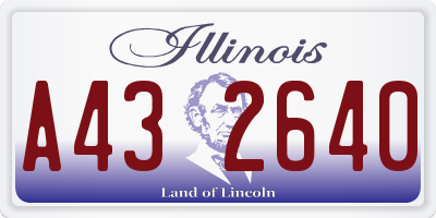 IL license plate A432640