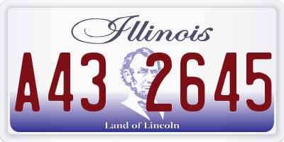 IL license plate A432645
