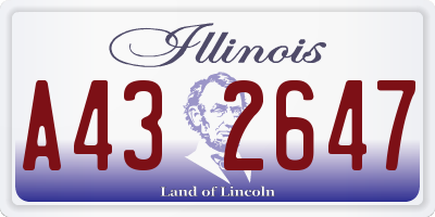 IL license plate A432647