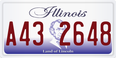 IL license plate A432648