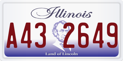 IL license plate A432649