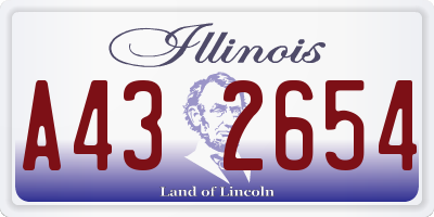 IL license plate A432654
