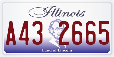 IL license plate A432665