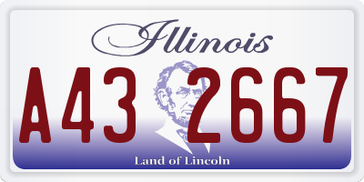IL license plate A432667
