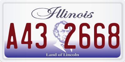IL license plate A432668