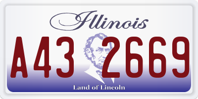 IL license plate A432669