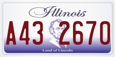 IL license plate A432670