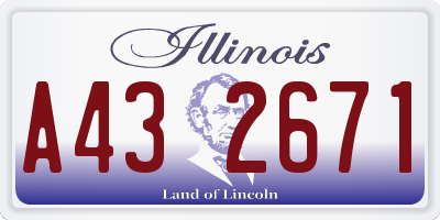 IL license plate A432671