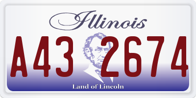IL license plate A432674