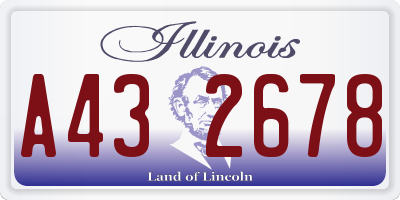 IL license plate A432678