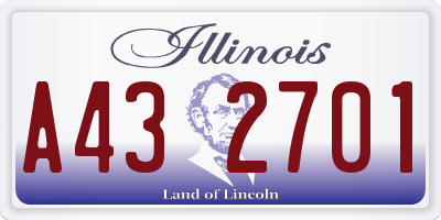 IL license plate A432701