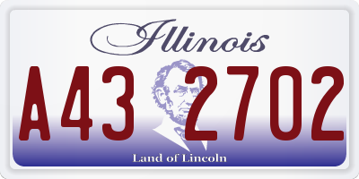 IL license plate A432702