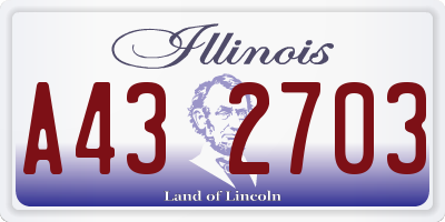 IL license plate A432703