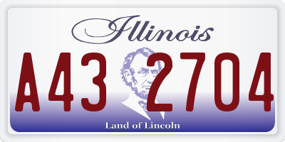 IL license plate A432704