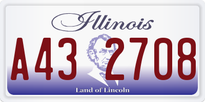 IL license plate A432708