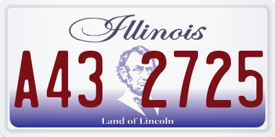 IL license plate A432725