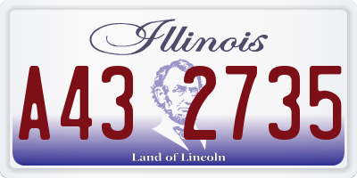 IL license plate A432735