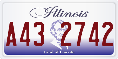 IL license plate A432742