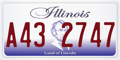 IL license plate A432747