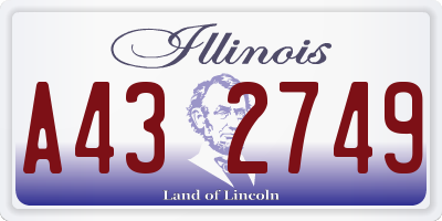 IL license plate A432749