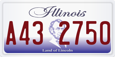 IL license plate A432750