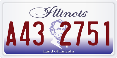 IL license plate A432751