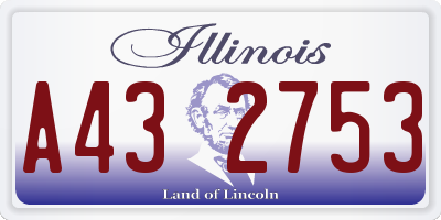 IL license plate A432753