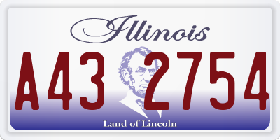 IL license plate A432754