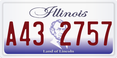 IL license plate A432757