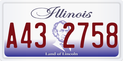 IL license plate A432758
