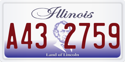 IL license plate A432759