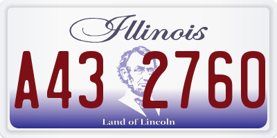 IL license plate A432760