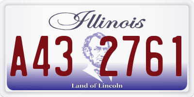 IL license plate A432761