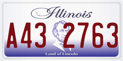 IL license plate A432763
