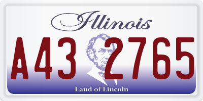 IL license plate A432765