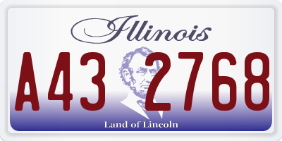 IL license plate A432768