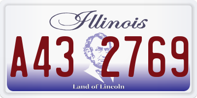 IL license plate A432769