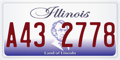 IL license plate A432778