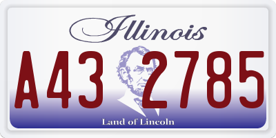 IL license plate A432785
