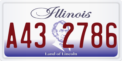 IL license plate A432786