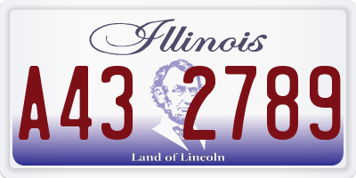 IL license plate A432789