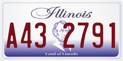IL license plate A432791