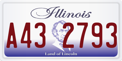 IL license plate A432793