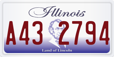 IL license plate A432794